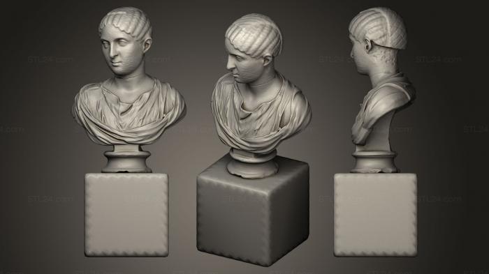 Бюсты и головы античные и исторические (Транквиллина, BUSTA_0161) 3D модель для ЧПУ станка